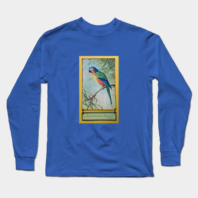 Vintage Parrot Art with Mark Twain Quote Long Sleeve T-Shirt by numpdog